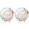 Generic Confezione da 2 custodie per OPPO Watch X2 Mini, cover rigida in policarbonato con strass e cristalli, senza pellicola protettiva (trasparente/trasparente)