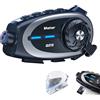 EKSISKIG Auricolare Bluetooth per casco da moto con fotocamera, con fotocamera 1080P grandangolare a 120°, BT5.3, impermeabile IPX6, citofono 500M, Siri/condivisione musica/compatibile con altre marche