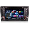 Erisin 8-Core 4GB+64GB 7 pollici Android 14 Autoradio per AUDI A3 S3 RS3 RNSE-PU con GPS Navigatore Bluetooth 5.0 CarPlay Android Auto DSP WiFi 4G DAB+ RDS FM CD Schermo IPS Canbus Comando al volante