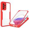 Lnxlanxx Cover Compatibile per Samsung Galaxy A53 5G Trasparente Anteriore e Posteriore Silicone Duro PC Case Antiurto Bumper Protettiva Resistente Custodia (Rosso)