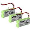 vhbw 3x batteria compatibile con Audioline DECT 5015 telefono fisso cordless (750mAh, 2,4V, NiMH) verde - Sostituisce 08C/CP18NM, BC101276