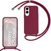 GoodcAcy Custodia Cover per Samsung Galaxy S25 Edge con Cordino,Rosso | Custodia con Laccio Collana Tracolla Regolabile Sottile Silicone Morbido TPU Bumper Antiurto AntiGraffio Protettiva Case