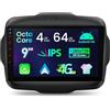 XTRONS AUTORADIO GPS PER JEEP RENEGADE ANDROID 14 WI-FI 4G CARPLAY DSP XTRONS IDP90RGJA