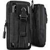 ONEFLOW Custodia di sopravvivenza compatibile con Apple iPhone 16 Plus - Marsupio in nylon con moschettone, borsa tattica EDC con supporto per cintura - Nero