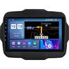 HXSQcar Autoradio 2 Din Radio per J-eep Renegade 2014-2022 Navigazione GPS 9 Touchscreen Android 14 MP5 Lettore multimediale Ricevitore video con 4G/5G WiFi DSP Carplay,M150s
