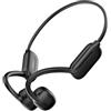 EasyByMall Cuffie a conduzione ossea con lettore MP3 da 32 GB, impermeabile IPX8, per nuoto e corsa, Bluetooth-5.3, design a orecchio aperto (nero)