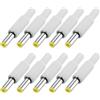QUARKZMAN 10pci Adattatore Maschio 5.5mm x 2.1mm 1.97 Jack Plug Bianco