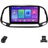 Generico Autoradio Android Touch Screen per Fiat Doblo 2015-2019 9-Inch Wireless CarPlay/Android Auto/GPS/Bluetooth/WiFi/Radio FM/ADAS DVR/Telecamera Posteriore/SWC/Tablet per Auto(X2)