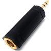 Drut Convertitore Adattatore TRS per Cavo Jack Stereo da 3,5 mm a Presa Stereo da 6,35 mm (Oro Nero)