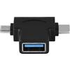 Aramox Mini Adattatore Micro USB OTG 2 in 1, da USB 3.1 Tipo C a 3.0 per Dispositivi Mobili