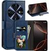 UOGNADGD Custodia flip in similpelle per Oukitel C5 2025 - Blu | 6.52 Custodia portafoglio folio con fessure per carte, chiusura magnetica, funzione stand e blocco RFID