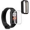 kwmobile Set 2x Custodia Smartwatch Compatibile con Xiaomi Smart Band 8 Active/Redmi Band 2 Cover - Case Silicone Protezione Orologio Fitness trasparente/nero