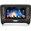 Erisin 8-Core 4GB+64GB Android 14 Autoradio GPS Navigatore per Audi TT MK2 7 pollici Schermo tattile Supporto CarPlay Senza fili Android Auto Bluetooth 5.0 WiFi 4G DSP DAB+ USB FM RDS OBD2 Canbus