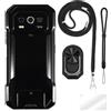 ESACMOT ESCAMOT [4 in 1] Custodia Compatibile con Ulefone Armor 27 4G con Lanyard, Cinturino da Polso e Anello, Cover Anti-Caduta Kit da Viaggio Sicuro (set nero)
