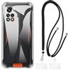 Shantime Custodia e Tracolla Compatibile con Blackview BV9200 Cover per Telefono e Cinturino da Collo Regolabile con Fibbie in Metallo e 2 Patch(Chiaro + Nero)