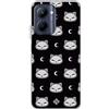 ms móvil shop Movilshop Custodia per [Realme C33] Disegno Cute [Gatto Nero Lunare] in silicone flessibile trasparente Custodia Case Cover Gel per Smartphone.