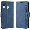 Jiajihua Custodia Compatibile con Samsung Galaxy A20e SM-A202 Portafoglio [Doppio slot per schede][Flip Stand][Custodia del telefono][Chiusura magnetica] Blue