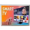La Torre Cornice in Legno Bianca per Smart TV, Decorativa, Universale su Misura Rovescio/B (da 41 a 50 pollici)