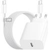 Teione 25W Caricatore per iPhone 17/16/16 Pro/16 Pro Max/16 Plus/15/15 Pro/15 pro Max/15 Plus/iPad Pro/iPad Air, Caricatore USBC Caricabatterie iPhone Ricarica Rapida Alimentatore Presa USBC con 3M Cavo USBC