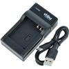 vhbw caricatore USB-C compatibile con Panasonic DMW-BCM13E, DMW-BCM13PP, DMW-BCM13 per camera + cavo USB-C + LED