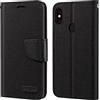 Shantime Custodia Flip in Tessuto Oxford e Pelle PU Compatibile con Umidigi F1, Cover Protettiva con Chiusura Magnetica e Tasche per Carte (Nero)