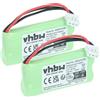 vhbw 2x batteria compatibile con Philips Xalio 300 DECT, 300 telefono fisso cordless (700mAh, 2,4V, NiMH)
