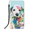 Sunrive Cover compatibile con ZTE Blade A76 5G, Custodia con supporto di stand e in Pelle artificiale per carte di credito Portafoglio Flip Chiusura Magnetica bumper(Q Cane 2)
