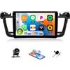 GOHHDL 4G+128G GOHHDL Autoradio Android per Peugeot 508 2012-2016 con Carplay Android Auto, Radio per Auto da 9 Pollici con GPS Navi WiFi BT FM/RDS EQ SWC CANBUS Retrocamera&MIC
