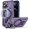 FNDMIL Cover per iPhone 12 Pro Max/13 Pro Max con Magnetica [Supporto per Fotocamera Integrato] [Antiurto Militare] [Doppia Protezione] Robusta per iPhone 12 Pro Max/13 Pro Max Custodia, Viola