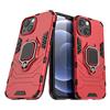 MaiJin Compatibile con Apple iPhone 13 Mini Cover, Custodia Armor Anello Cavalletto (Funziona con il Supporto Magnetico per Auto) Case Paraurti (Rosso)