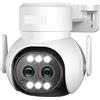 KVBRUI Telecamera IP Sim 5G WiFi 4G con Doppio Obiettivo, Zoom Ottico, Telecamera di Sicurezza PTZ da Esterno a 360°, monitoraggio Automatico, CCTV, Visione Notturna a Colori(1/2.5'')