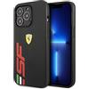 CG MOBILE Ferrari - Custodia protettiva in pelle sintetica per iPhone 13 Pro, con grande logo SF rosso, resistente e antigraffio, facile da applicare e assorbire gli urti