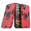 MaiJin Compatibile con Apple iPhone 13 Cover, Custodia Armor Anello Cavalletto (Funziona con il Supporto Magnetico per Auto) Case Paraurti (Rosso)