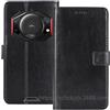 TienJueShi Nero Premium Retro Stand Portafoglio TPU Silicone Caso per FOSSiBOT F101 PRO Khei in Pelle Case Copertina Custodia Protettiva Cover