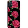 Mixroom - Cover Custodia Back Case In TPU Silicone Morbida Per OPPO A54s Fantasia Rose Sfondo Nero M743