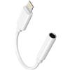 AEX Adattatore jack per cuffie da Lightning a 3,5 mm - Adattatori jack compatibili per iPhone, iPad, iPod, AUX, tutti iOS, supporta chiamate, musica e telecomando - connettore audio resistente, bianco