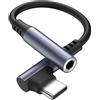 Tobfit Adattatore da USB C a 3,5 mm, connettore USB C a jack AUX da 3,5 mm, per iPhone 16 15 Pro Max Plus, Samsung Galaxy S25 S24 S23 S22 S21 S20 FE, Huawei P40/P30/P20 Pro, Google Pixel 8/7