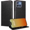MOJIA Cover per Motorola Edge 50 Neo, [Forte Chiusura Magnetica] Case Portafoglio in Pelle PU Premium, Custodia a Libro per Telefono con Porta Carte. Nero