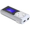 ciciglow Lettore MP3, Sport Portatile Torcia MP3 Lettore Musicale Mini Back-Clip LCD Mini Schermo Lettore Multimediale Musicale(Argento)