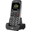 Doro Primo 368 by GSM 360084 - Telefono cellulare con grande display a colori, sensore di caduta, torcia tascabile, radio FM, calendario, con stazione di ricarica da tavolo, colore: grafite