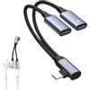 Generic USB C a USB C Splitter - Cavo adattatore, adattatore per cuffie e caricabatterie 2 in 1 | Cavo audio tipo C per cuffie e ricarica, compatibile per uomini, donne l