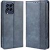 DESSEN Cover per Samsung Galaxy M33 5G, Wallet Style PU Leather Shell, Custodia a Libro Flip Smart Magnetica con Appoggio e Porta Carte di Credito. Blu