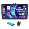 iSpchen Autoradio 2 DIN con Carplay Android Auto Android 13 per VW Golf Touran Polo Caddy con 9 pollici HD IPS Touch Screen Bluetooth EQ DAB AHD Telecamera Posteriore GPS NAV WiFi Canbus Mirror Link, 2G + 32G