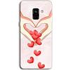 Mixroom - Cover Custodia Case In TPU Silicone Morbida Per SAMSUNG GALAXY J6 2018Fantasia Mani E Cuoricini Cuore N968