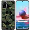 Tumundosmartphone Custodia in gel TPU per Xiaomi Redmi Note 10/10S, motivo mimetico