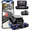KANDUO XRC TECH 4CH Dash Cam anteriore interno laterale e posteriore Telecamere IR Night Vision 4 telecamere 2K + 1080P* 3 GPS logger WiFi APP 360 gradi Protezione panoramica WDR