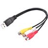 LOOR 1Pc USB Spina Maschio A 3 RCA Femmina Adattatore Audio Converter Video Av A/V Cavo Usb A Rca Cavo Per Hdtv Tv Cavo di Filo