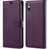 VEGOSCASE Custodia per iPhone Xs max, Custodia a Libro in PU Pelle, Cover a Libro Magnetica [Blocco RFID] Portafoglio con Slot per Schede per iPhone Xs max, Viola