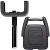mt key Telecomando per auto, 1 x guscio 2 tasti + 1 x vergine HU43 compatibile con Opel