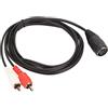 Yunseity Cavo DIN da 5 Pin a 2, Cavo Audio PVC DIN da 5 Pin Femmina a 2 Maschio, per Bang, Olufsen, per Naim, Stereo Quad, 4,9 Piedi